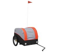 Remorque de vélo noir et orange 45 kg fer