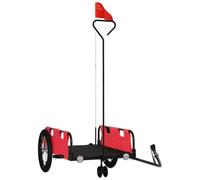 Vidaxl Remorque De Vélo Rouge Tissu Oxford Et Fer