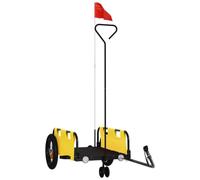 Remorque de vélo jaune tissu oxford et fer