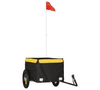 vidaXL Remorque pour vélo 94078 - Noir et jaune - Capacité 30 kg - Fer