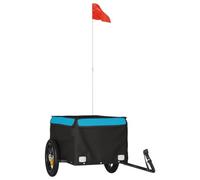 Remorque Pour Vélo Noir Et Bleu 30 Kg Fer