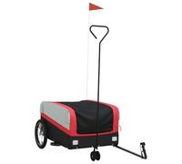 Vidaxl Remorque De Vélo Noir Et Rouge 45 Kg Fer