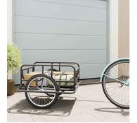 vidaXL Remorque de Vélo, Chariot de Transport, Remorque de Bicyclette, Remorque à Bagages Jardin Extérieur, 130x73x48,5 cm 91770