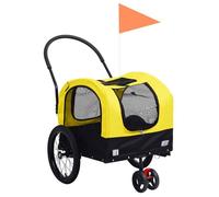 vidaXL Remorque de vélo et poussette pour chiens 2-en-1 Jaune et noir