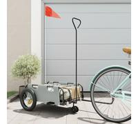 Vidaxl Remorque De Vélo Gris Tissu Oxford Et Fer