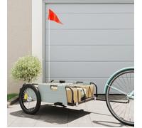 vidaXL Remorque de vélo gris tissu oxford et fer, chariot de vélo, chariot de vélo, remorque de vélo pour enfants, poussette 94175