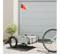 vidaXL Remorque de vélo gris tissu oxford et fer, chariot de vélo, chariot de vélo, remorque de vélo pour enfants, poussette 94168