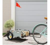 vidaXL Remorque de vélo 94161 - Tissu Oxford gris, structure en fer, chariot/poussette