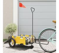 Vidaxl Remorque De Vélo Jaune Tissu Oxford Et Fer