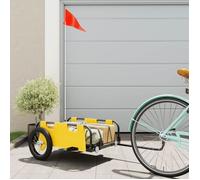 vidaXL Remorque de vélo jaune tissu oxford et fer, chariot de vélo, chariot de vélo, remorque de vélo pour enfants, 94162