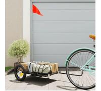vidaXL Remorque de vélo noir 122x53x28 cm fer, chariot de vélo, chariot de vélo, remorque de vélo pour enfants, poussette de 94204