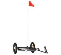 vidaXL Remorque de vélo Noir 122x53x28 cm Fer, Chariot de vélo, Chariot de vélo, remorque de vélo pour Enfants, Poussette de vélo
