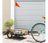 vidaXL Remorque de vélo noir 122x53x31 cm fer, chariot de vélo, chariot de vélo, remorque de vélo pour enfants, poussette de 94201