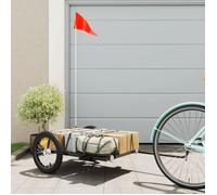 vidaXL Remorque de vélo Noir 126x63x34 cm Fer, Chariot de vélo, Chariot de vélo, remorque de vélo pour Enfants, Poussette de vélo