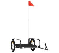 vidaXL Remorque pour vélo fer noir 126 x 63 x 34 cm