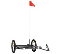 vidaXL Remorque de vélo Noir 126x63x34 cm Fer, Chariot de vélo, Chariot de vélo, remorque de vélo pour Enfants, Poussette de vélo