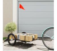 vidaXL Remorque de vélo noir 135x68x37 cm fer, chariot de vélo, chariot de vélo, remorque de vélo pour enfants, poussette de 94206
