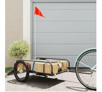 vidaXL Remorque de vélo noir 135x70x37 cm fer, chariot de vélo, chariot de vélo, remorque de vélo pour enfants, poussette de 94203
