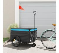 Vidaxl Remorque De Vélo Noir Et Bleu 45 Kg Fer