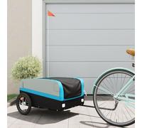 Vidaxl Remorque De Vélo Noir Et Bleu 45 Kg Fer