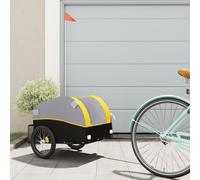 vidaXL Remorque de vélo 94120 – Noir et jaune, fer, capacité 30 kg