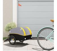 Vidaxl Remorque De Vélo Noir Et Jaune 30 Kg Fer