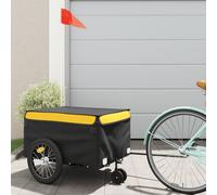 Vidaxl Remorque De Vélo Noir Et Jaune 45 Kg Fer