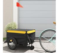 vidaXL Remorque de vélo Noir et Jaune 45 kg Fer