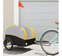 vidaXL Remorque de vélo noir et jaune 45 kg fer 94127
