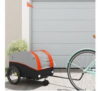 Remorque de vélo noir et orange 30 kg fer