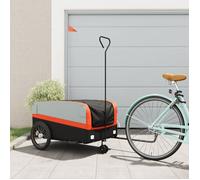 Remorque de vélo noir et orange 45 kg fer