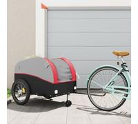 Vidaxl Remorque De Vélo Noir Et Rouge 45 Kg Fer