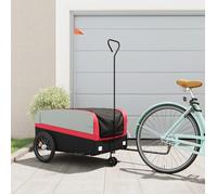 vidaXL Remorque de vélo 94062 – fer, 45 kg, noir et rouge