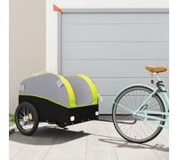 Vidaxl Remorque De Vélo Noir Et Vert 45 Kg Fer