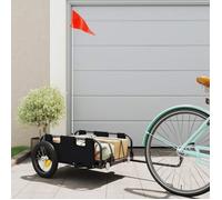vidaXL Remorque de vélo noir tissu oxford et fer, chariot de vélo, chariot de vélo, remorque de vélo pour enfants, poussette 94164