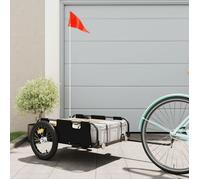 vidaXL Remorque de vélo noir tissu oxford et fer, chariot de vélo, chariot de vélo, remorque de vélo pour enfants, poussette 94171