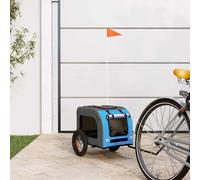 vidaXL Remorque de vélo pour Animaux de Compagnie Bleu et Gris