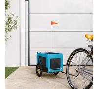 Vidaxl Remorque De Vélo Pour Animaux De Compagnie Bleu Et Noir