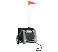 vidaXL Remorque de vélo pour chien 93867 gris et noir tissu Oxford et fer