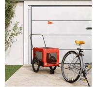 vidaXL Remorque de vélo pour chien 93942 avec roues orange et noir