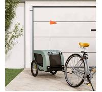 vidaXL Remorque de vélo pour animaux — Chariot pour chien avec roues, tissu Oxford et fer, gris/noir