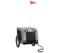 vidaXL Remorque de vélo pour chien – Gris/Noir, tissu Oxford et fer