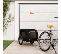 vidaXL Remorque de Vélo pour Animaux de Compagnie, Chariot à Vélo pour Chien avec Roues, Poussette de Chien, Noir Tissu 94010