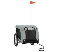 vidaXL Remorque de vélo pour animaux — Chariot pour chien avec roues, tissu Oxford et fer, gris/noir