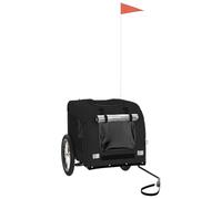vidaXL Remorque de vélo pour chien 93835 – Tissu Oxford noir, structure en fer