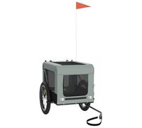 vidaXL Remorque de Vélo pour Animaux de Compagnie, Chariot à Vélo pour Chien avec Roues, Poussette de Chien, Gris et Noir Tissu Oxford et Fer