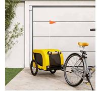 vidaXL Remorque de Vélo pour Animaux de Compagnie, Chariot à Vélo pour Chien avec Roues, Poussette de Chien, Jaune et Noir 94008