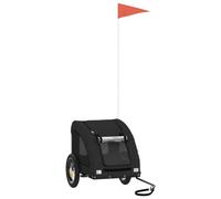 vidaXL Remorque de Vélo pour Animaux de Compagnie, Chariot à Vélo pour Chien avec Roues, Remorque de Vélo pour Animaux, Noir Tissu Oxford et Fer