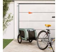 Vidaxl Remorque De Vélo Pour Animaux De Compagnie Gris Et Noir
