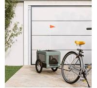 vidaXL Remorque de Vélo pour Animaux de Compagnie, Chariot à Vélo pour Chien avec Roues, Poussette de Chien, Gris et Noir Tissu Oxford et Fer